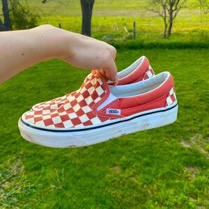 Woman’s Size 7 Red Checkered Vans
